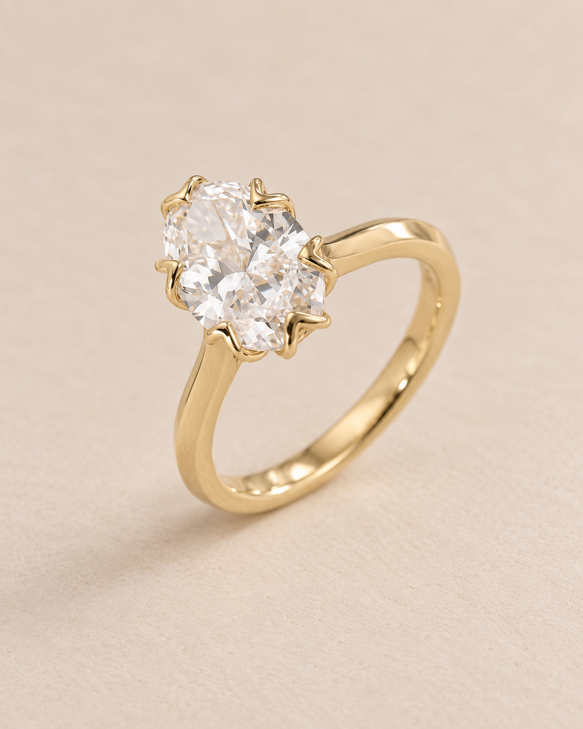 Sylvie Oval Diamond Ring in Gold