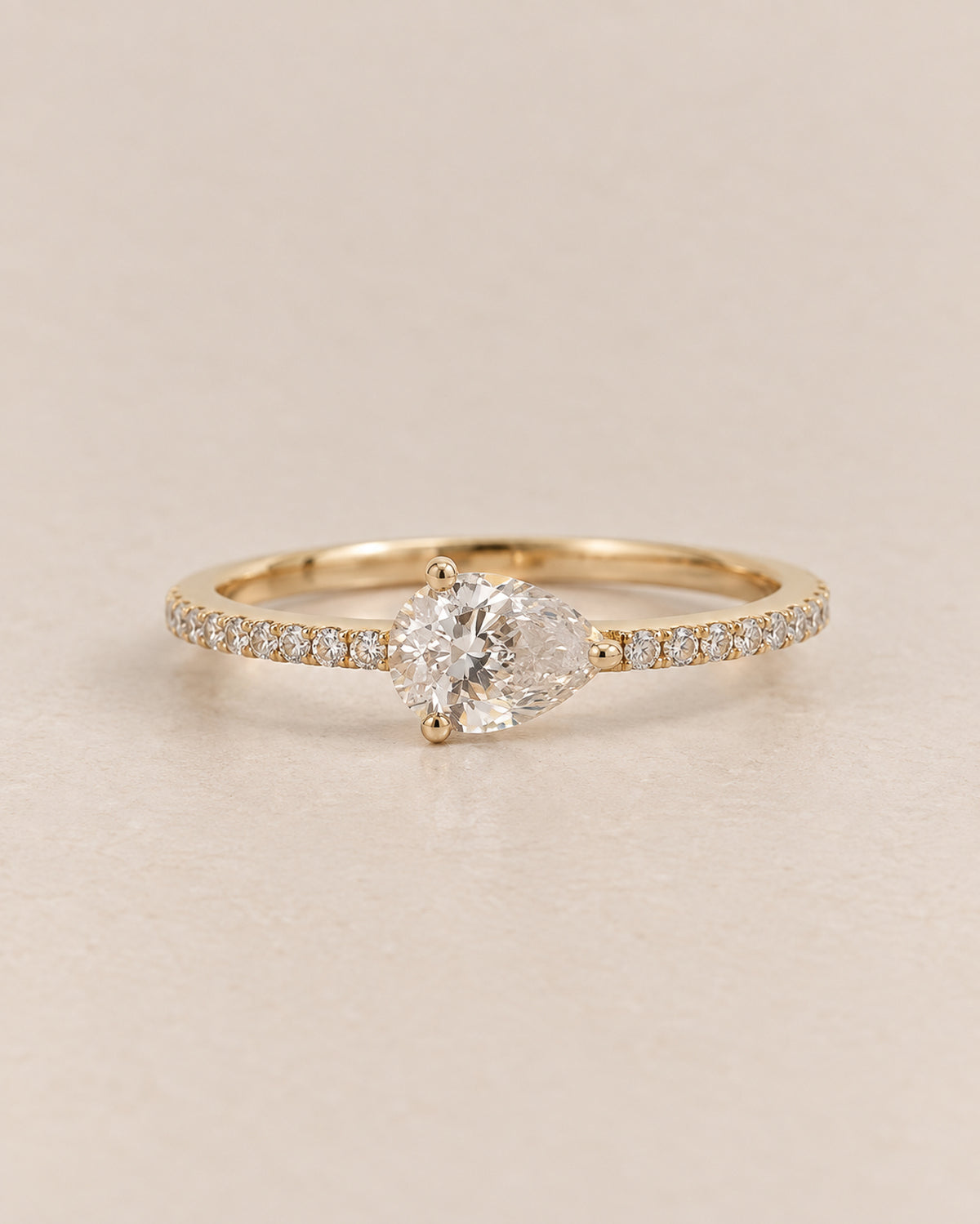 Leonie Pear Diamond Ring in Gold