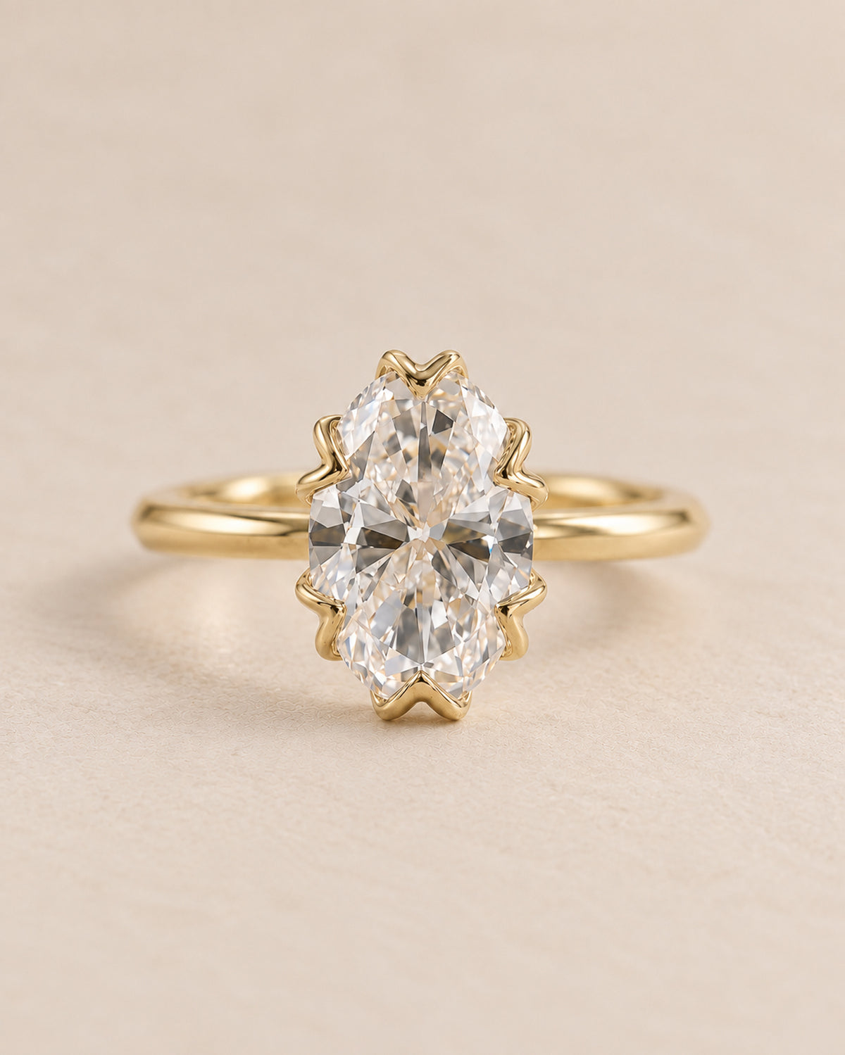 Sylvie Oval Diamond Ring in Gold