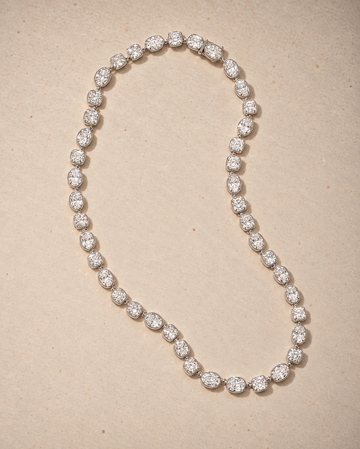 Camille Mixed Diamond Necklace in White Gold