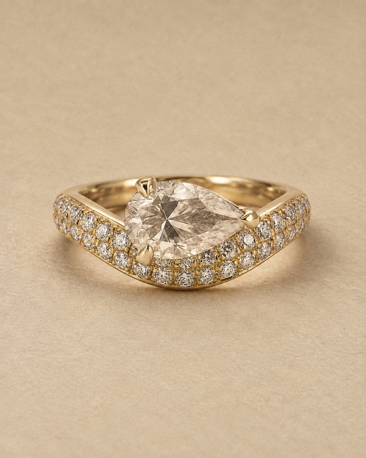 Elodie Pear Diamond Ring in Gold