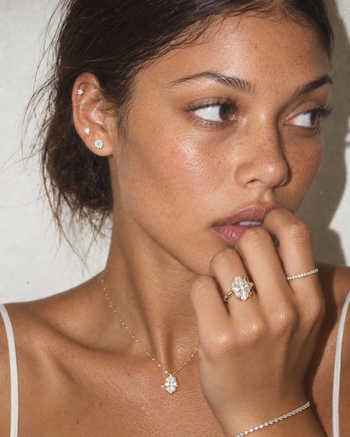 Sylvie Oval Diamond Ring in Gold