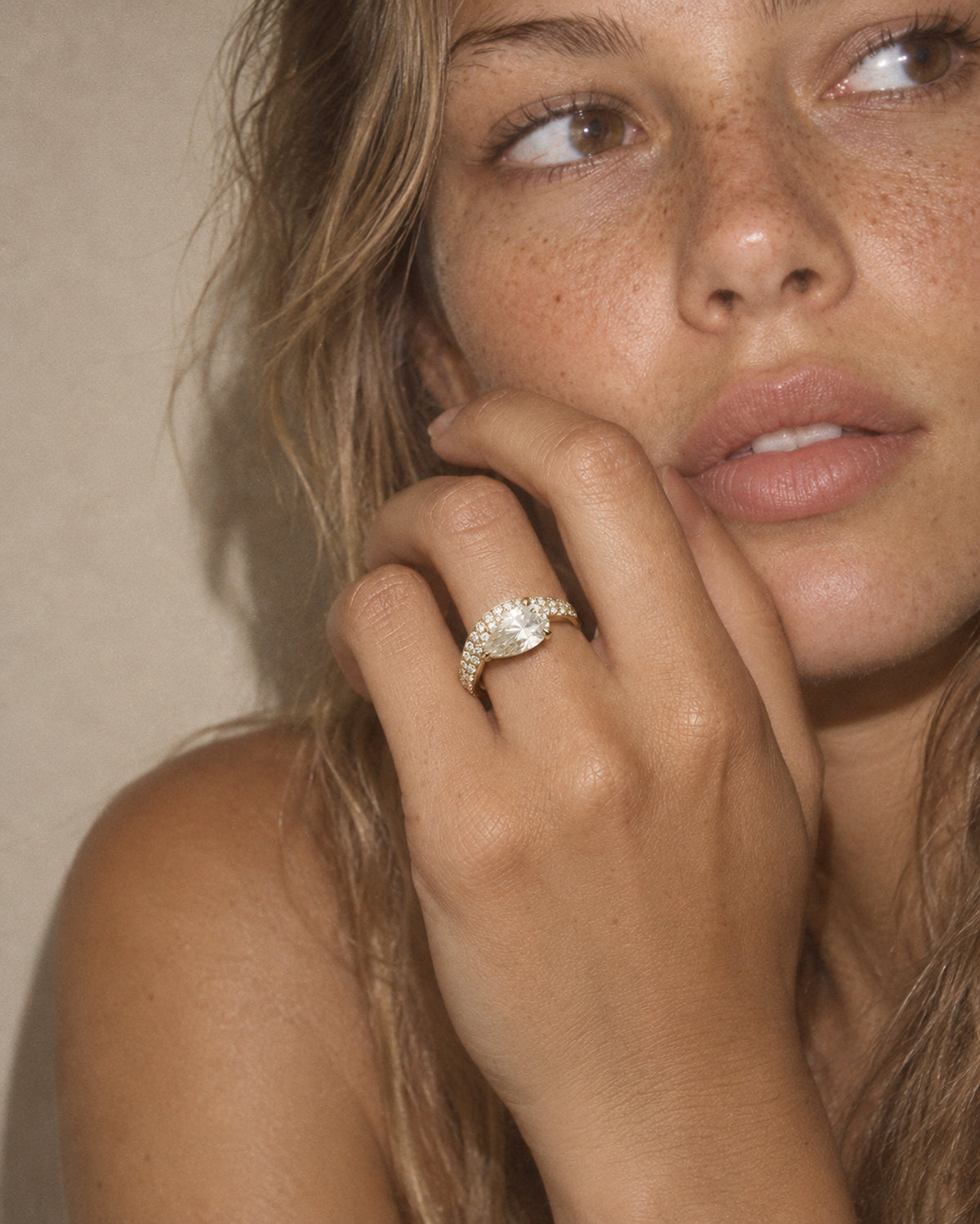 Elodie Pear Diamond Ring in Gold