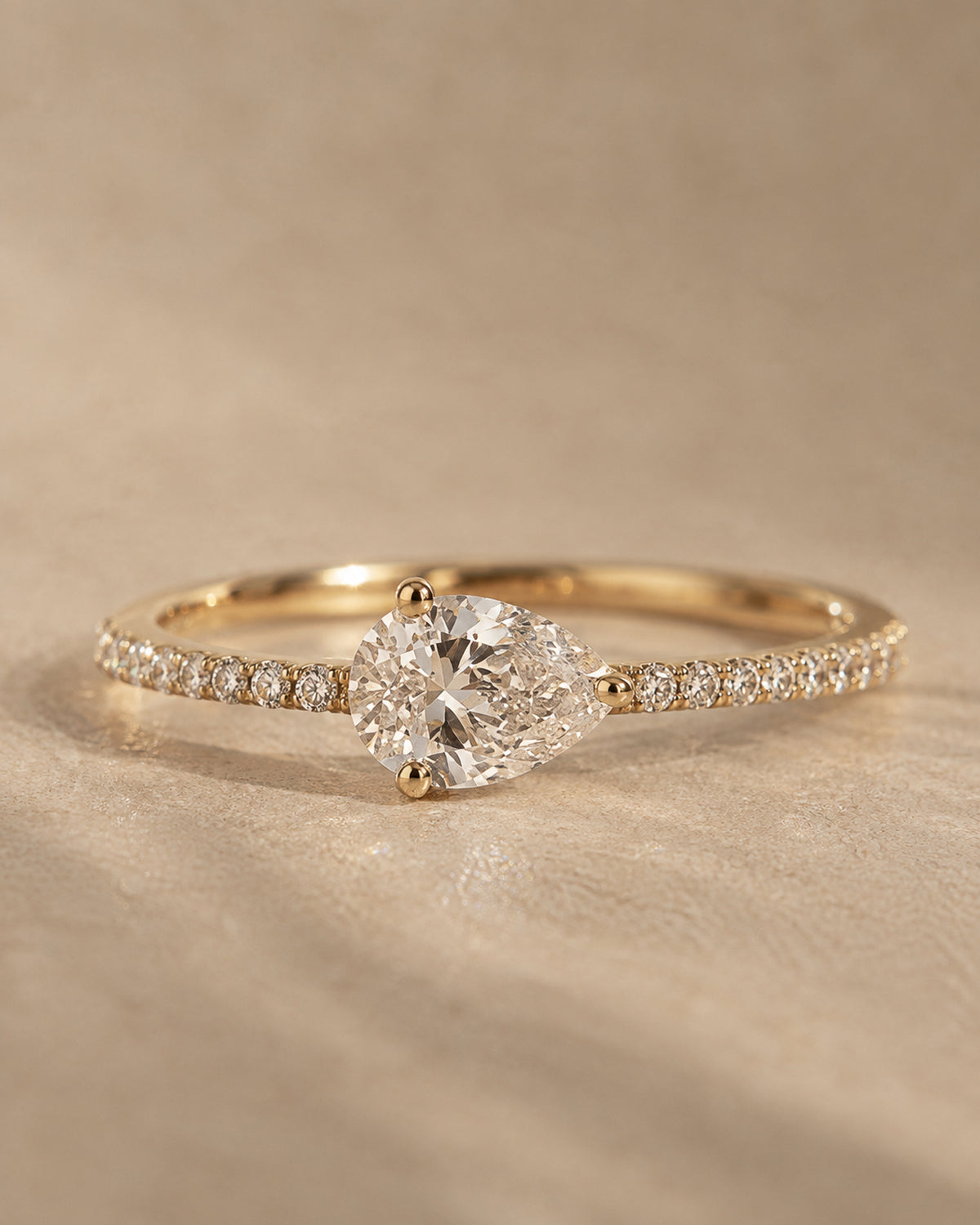 Leonie Pear Diamond Ring in Gold