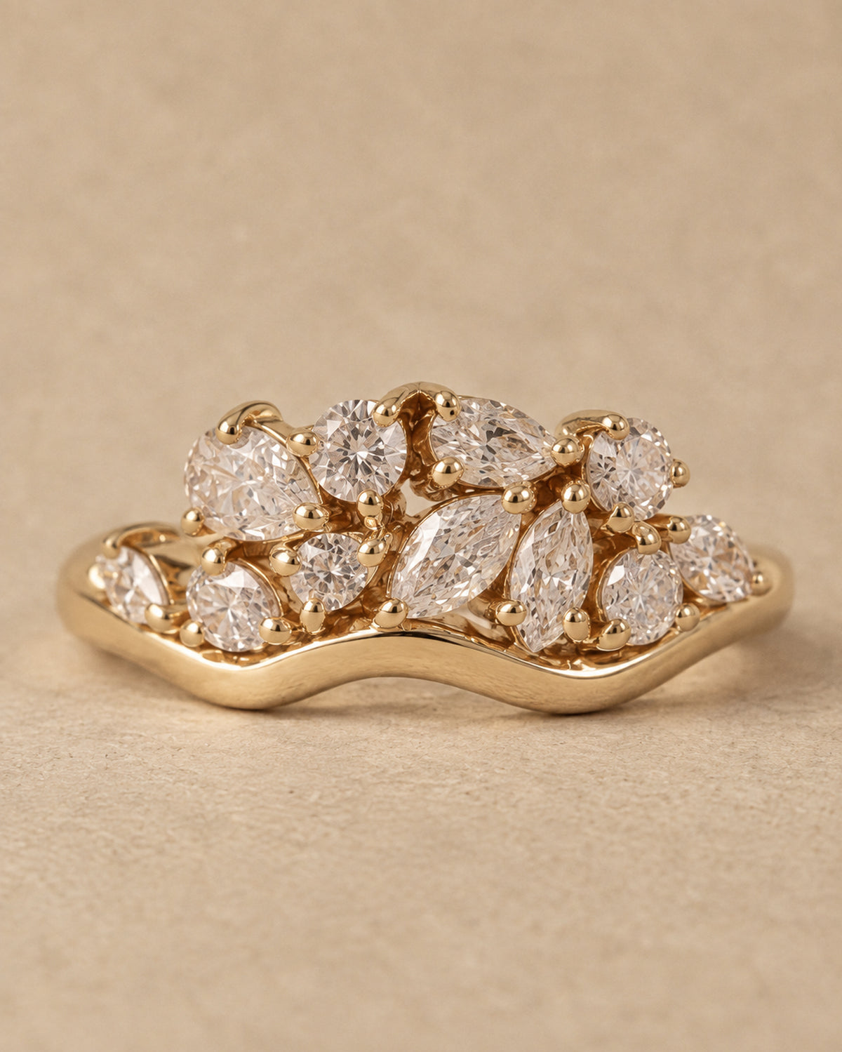 Celeste Diamond Cluster Ring in Gold