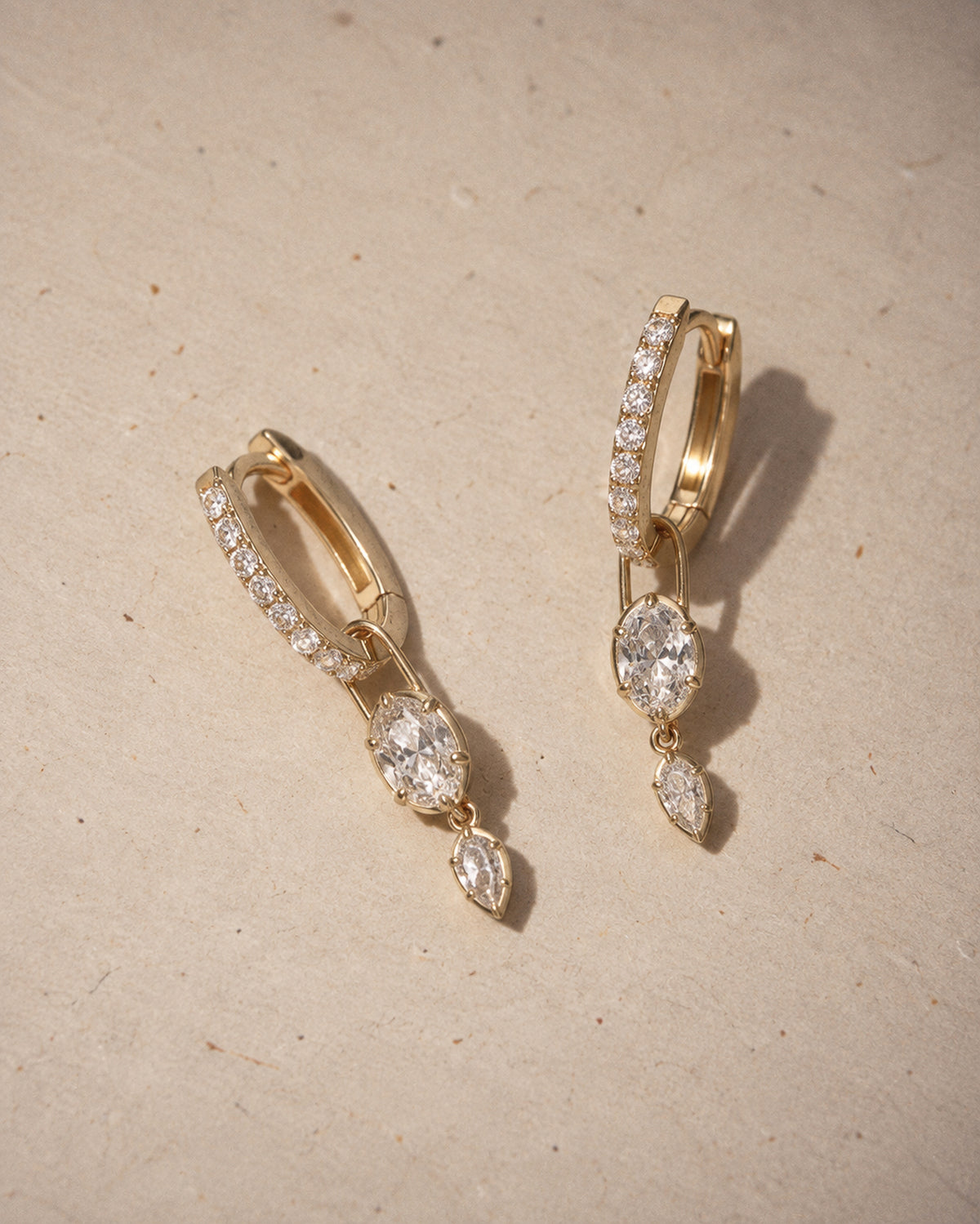 Paloma Diamond Drop Huggies in Gold