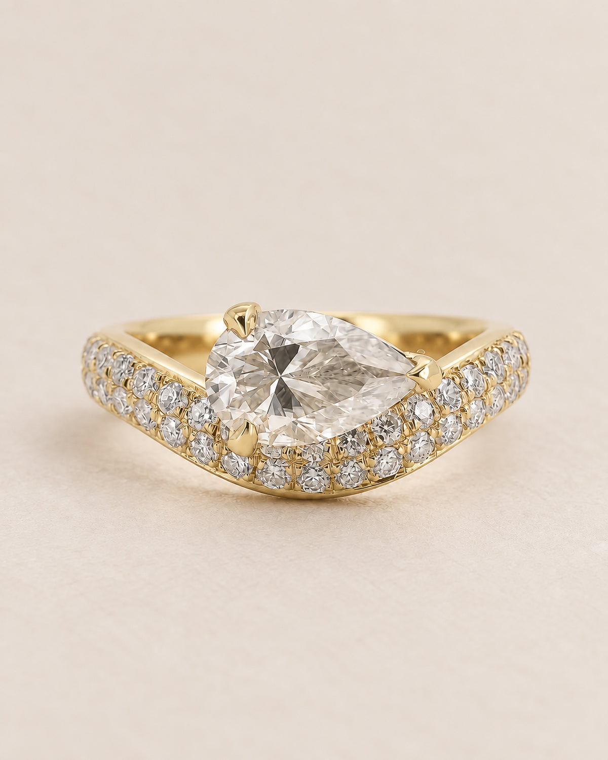 Elodie Pear Diamond Ring in Gold