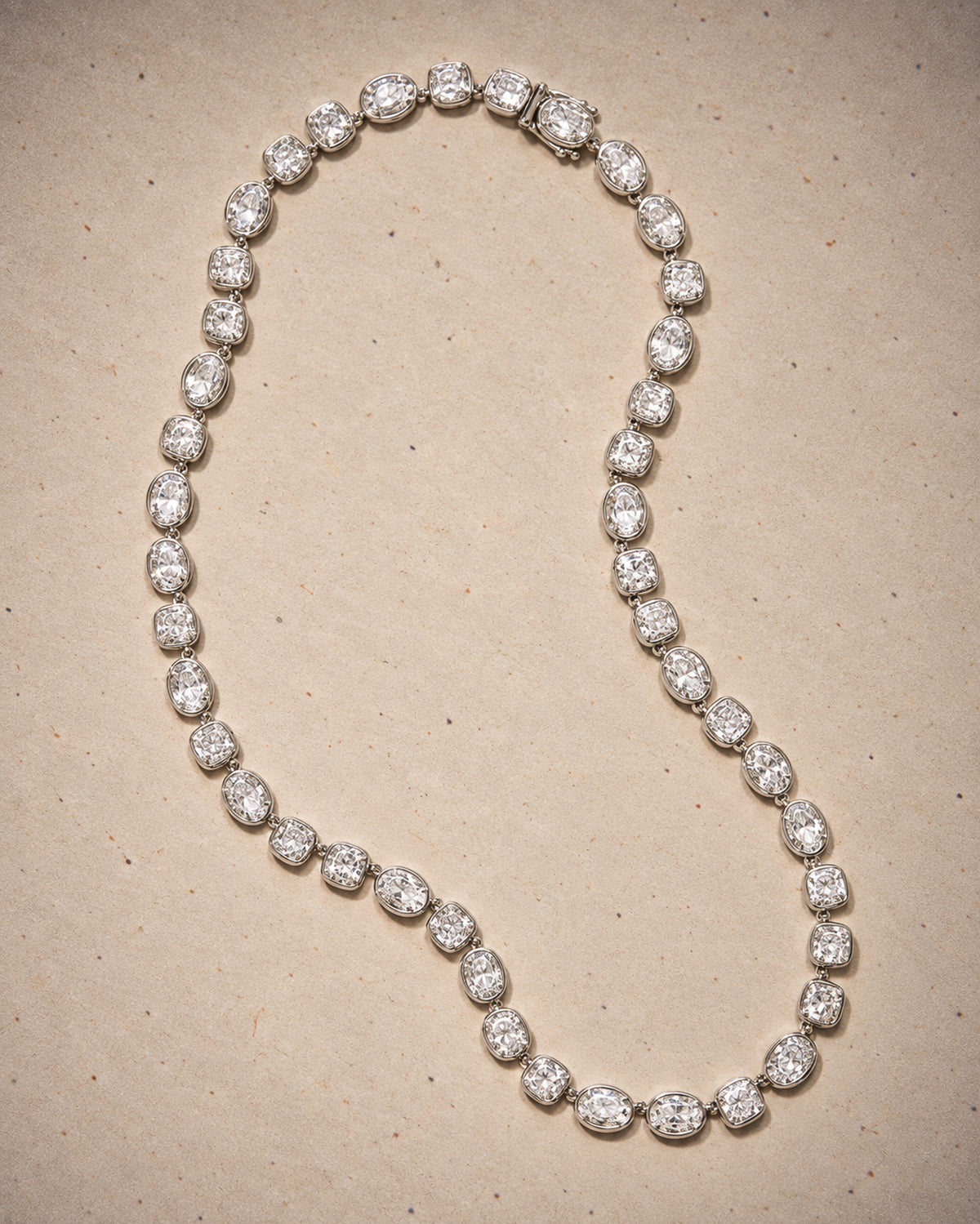 Camille Mixed Diamond Necklace in White Gold