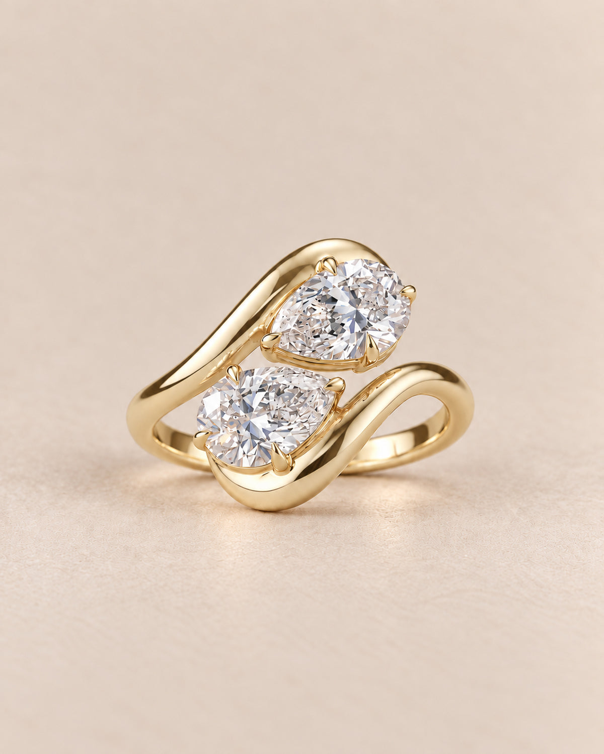 Juliet Twin Pear Diamond Ring in Gold