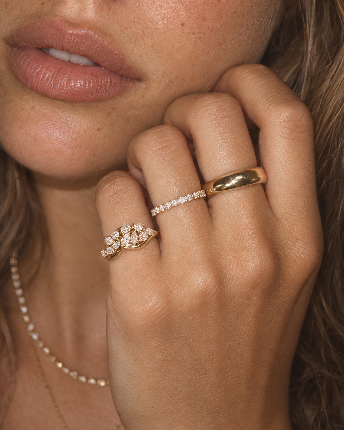 Celeste Diamond Cluster Ring in Gold