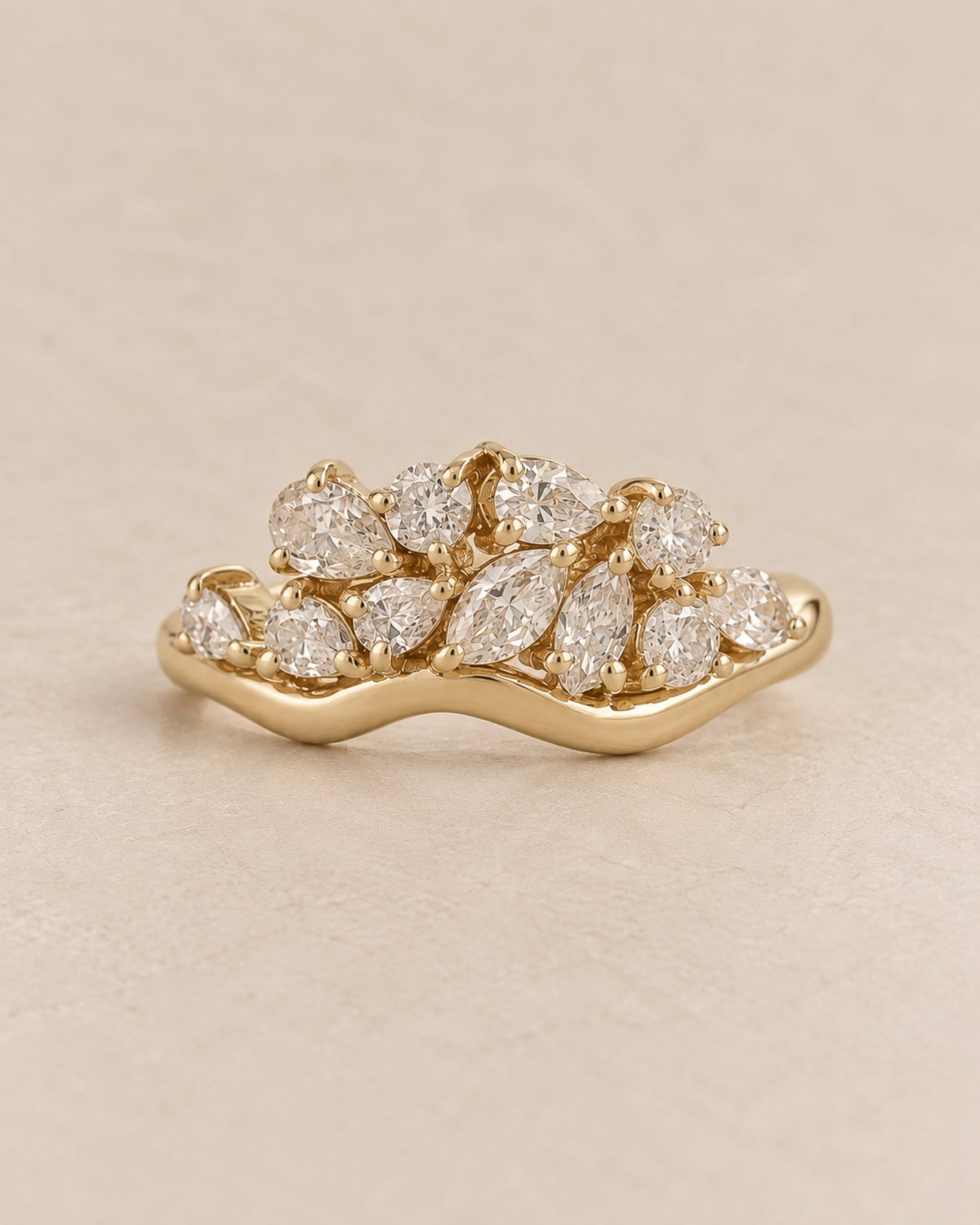 Celeste Diamond Cluster Ring in Gold