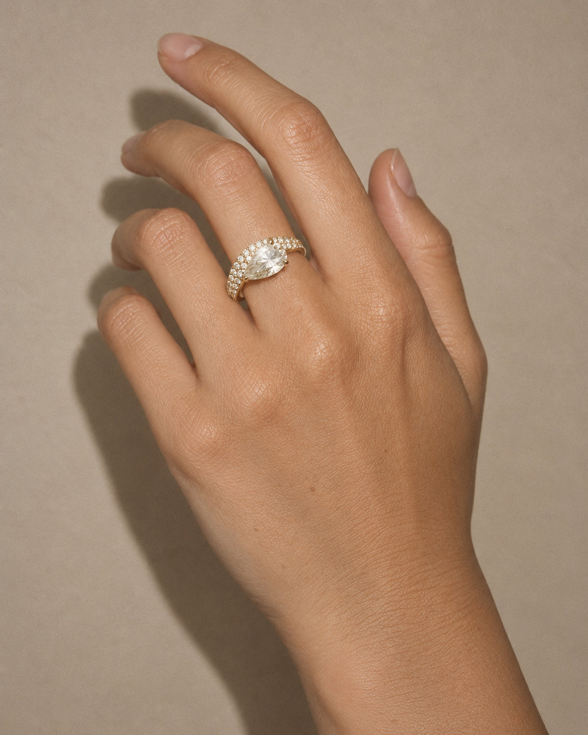 Elodie Pear Diamond Ring in Gold