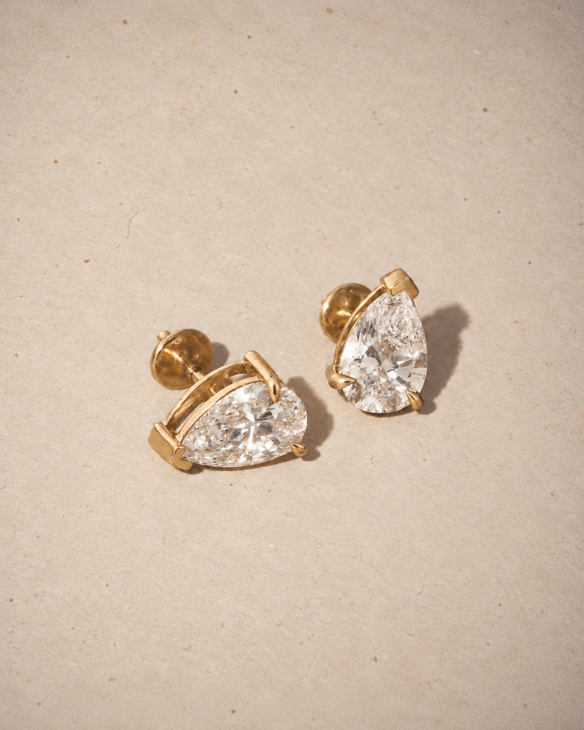 Rommé Signature Pear Diamond Studs in Gold