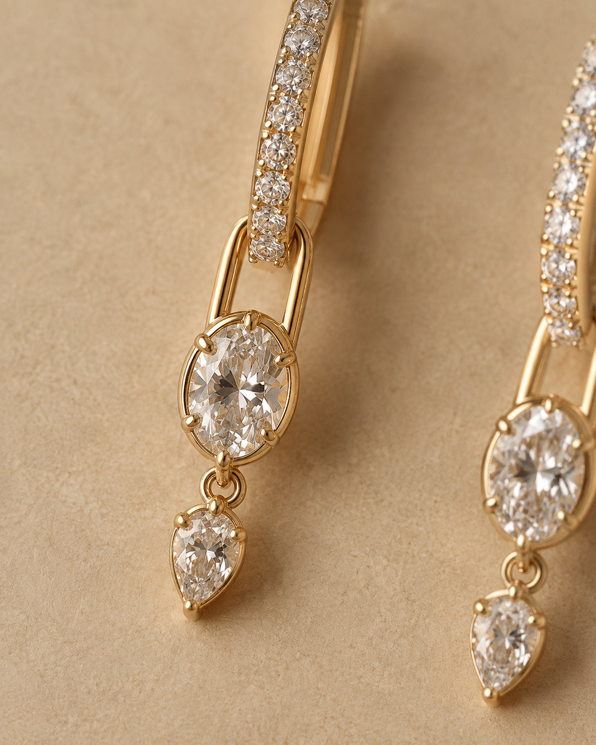 Paloma Diamond Drop Huggies in Gold