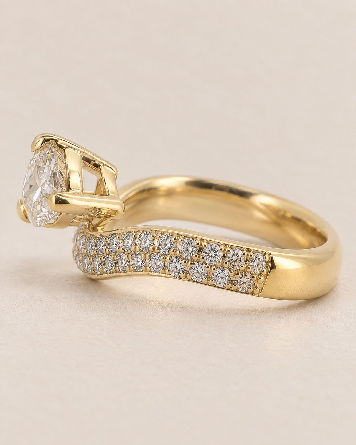 Elodie Pear Diamond Ring in Gold