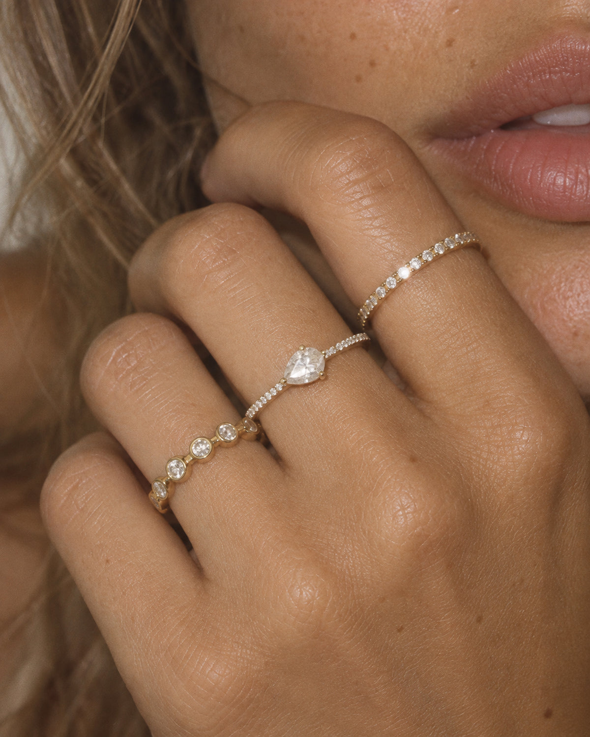 Leonie Pear Diamond Ring in Gold