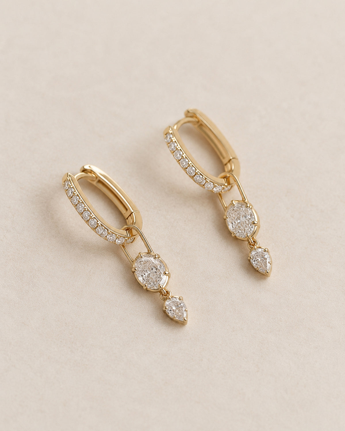Paloma Diamond Drop Huggies in Gold