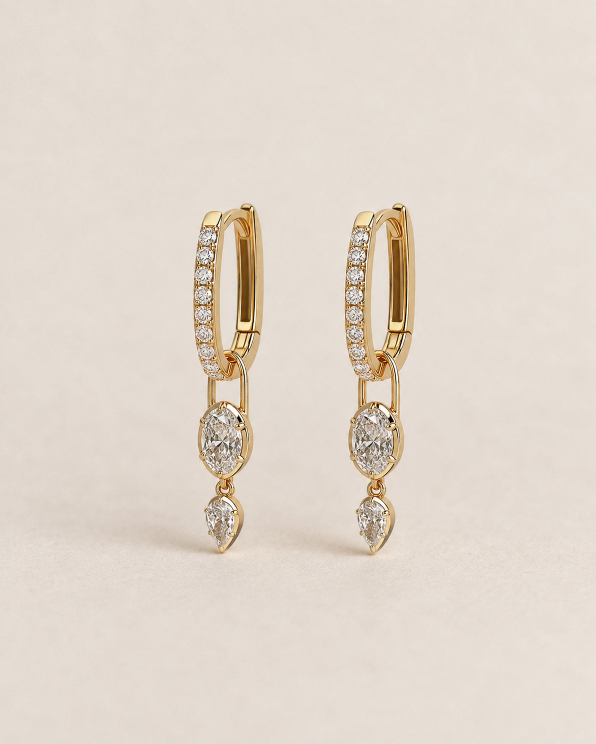 Paloma Diamond Drop Huggies in Gold
