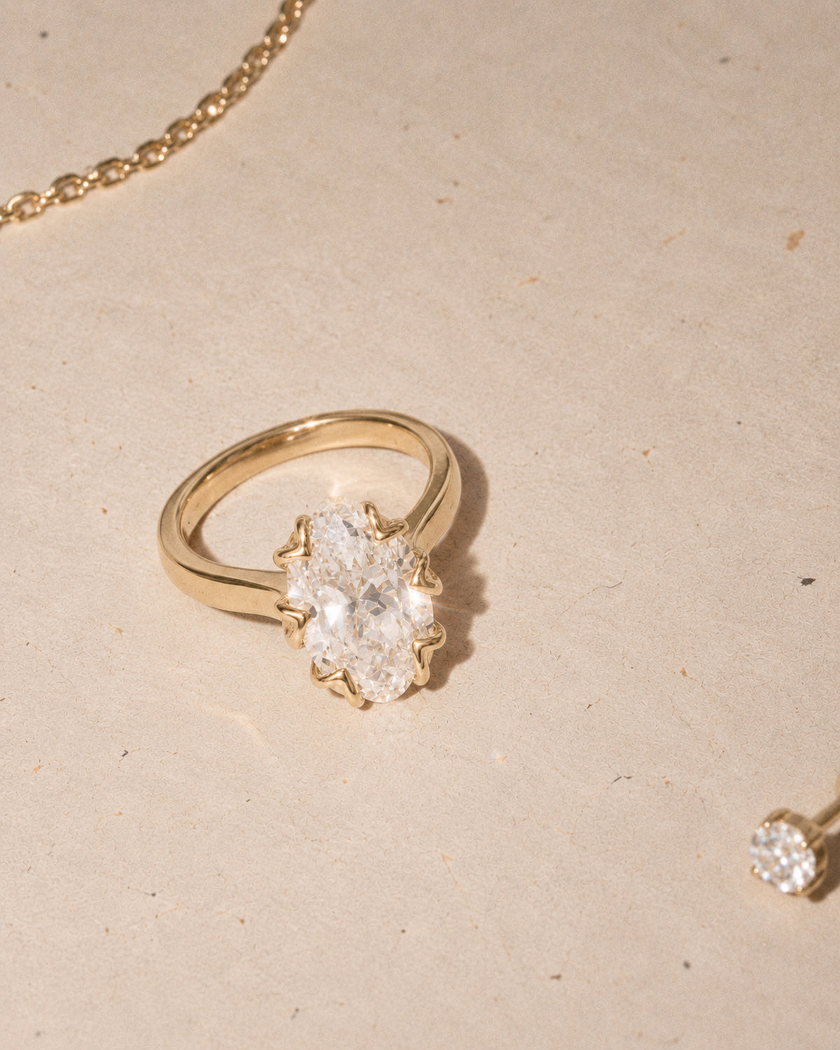 Sylvie Oval Diamond Ring in Gold