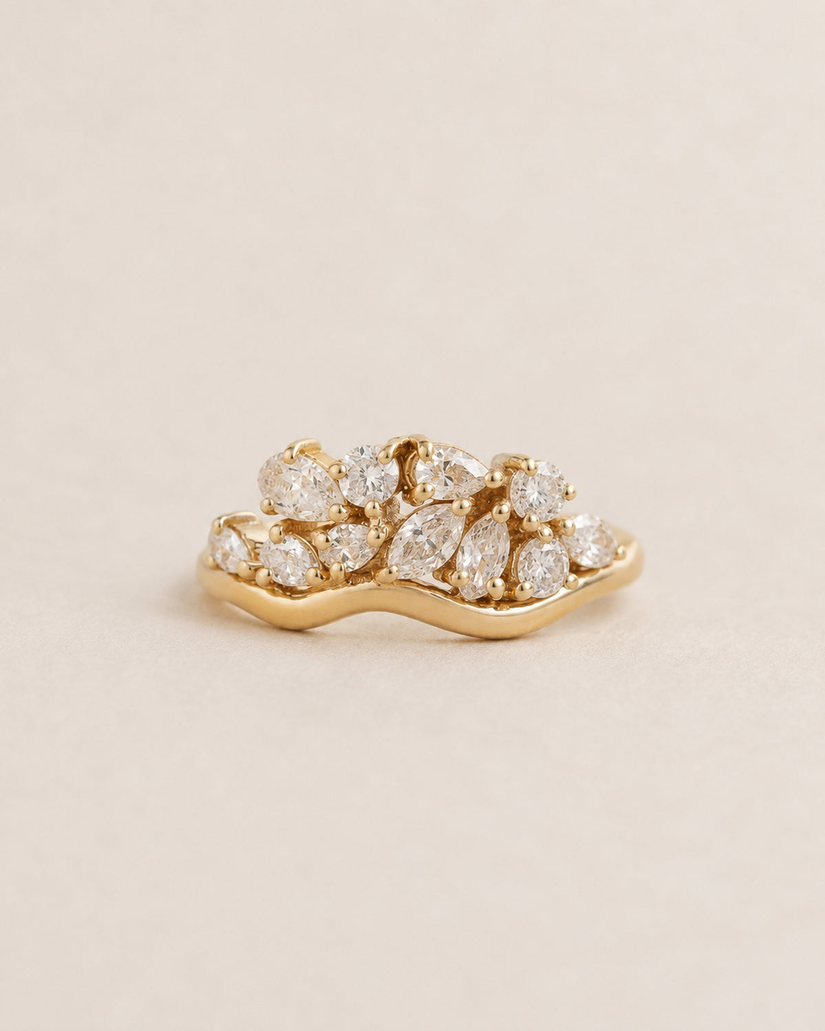 Celeste Diamond Cluster Ring in Gold