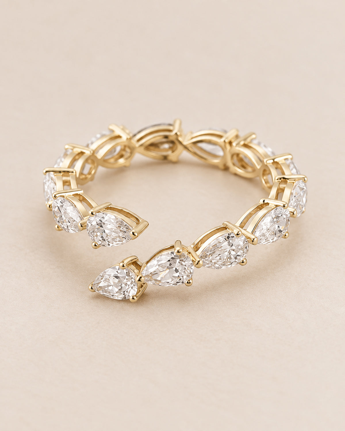 Anna Pear diamond Wrap Ring in Gold