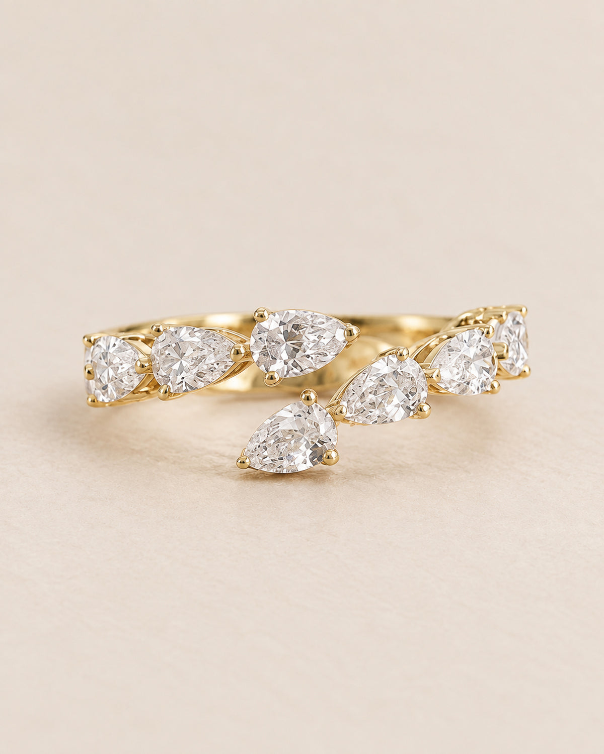 Anna Pear diamond Wrap Ring in Gold